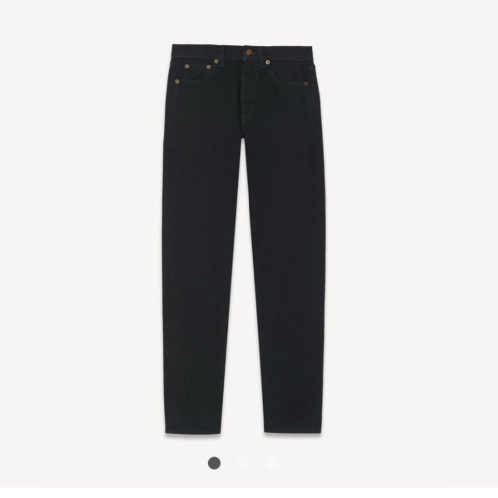 YSL Brand New slim-fit jeans in worn black denim (size 26)